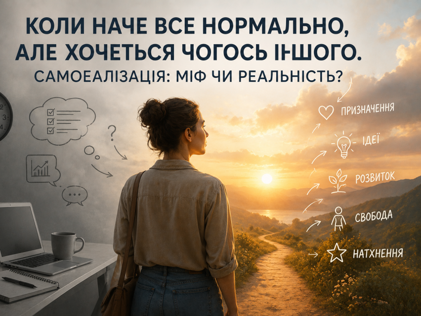 КОЛИ НАЧЕ ВСЕ НОРМАЛЬНО, АЛЕ ХОЧЕТЬСЯ ЧОГОСЬ ІНШОГО. САМОЕАЛІЗАЦІЯ: МІФ ЧИ РЕАЛЬНІСТЬ?